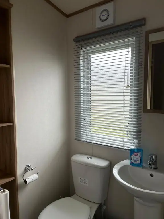 a bathroom with a toilet and a sink at Uisge Beatha in Dornoch
