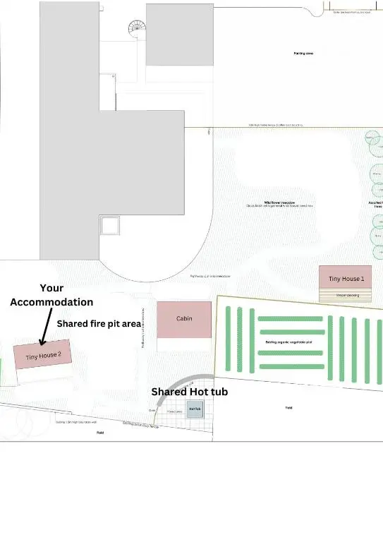a schematic diagram of the proposed redevelopment of a building at Ailsa- Enchanting Tiny House with wood burner and hot tub in Cairngorms in Ballater