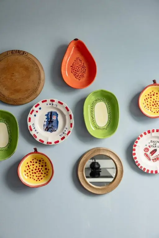 a group of plates and bowls on a table at The Hayloft in Banchory