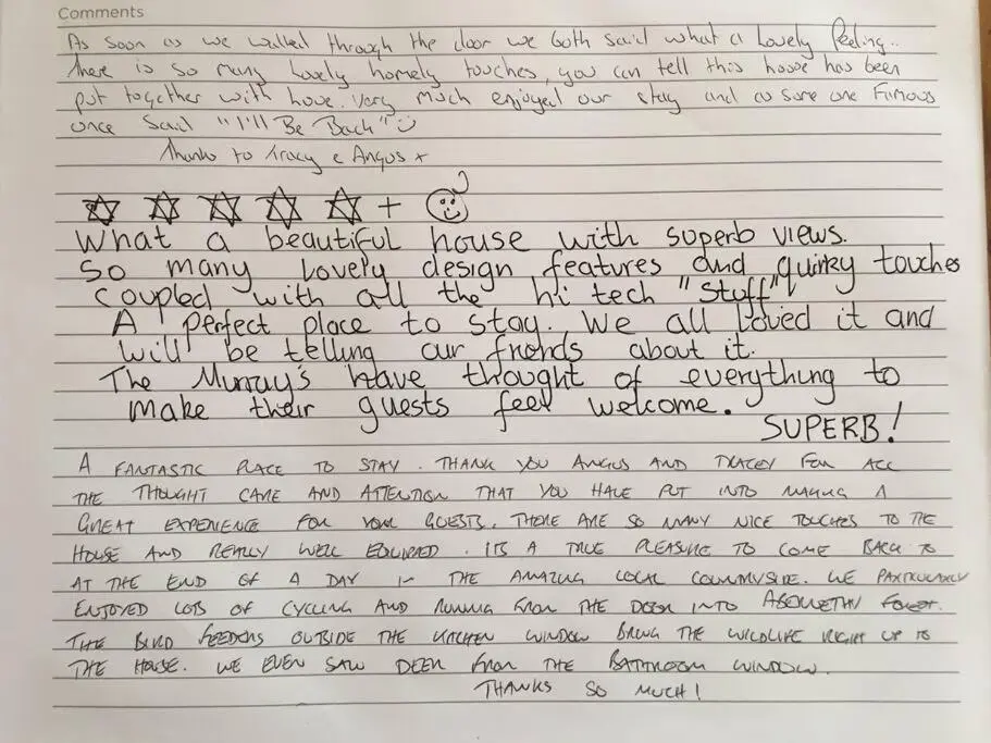 a letter written in cursive with handwriting at Upper Corronich in Boat of Garten