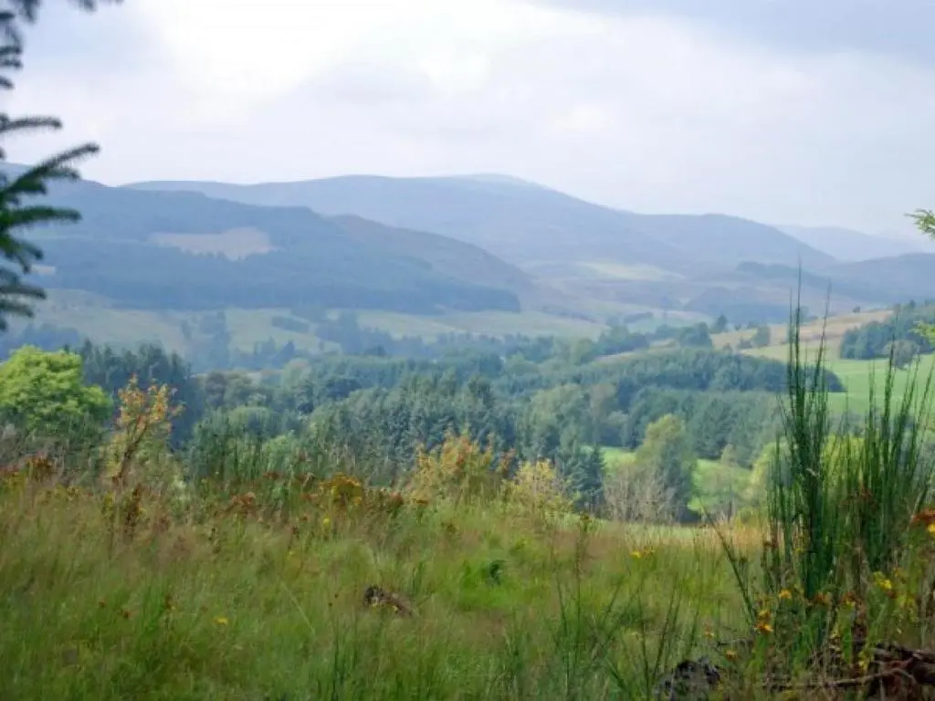 a field of grass with mountains in the background at 1 Bed in Blacklunans CA361 in Cray