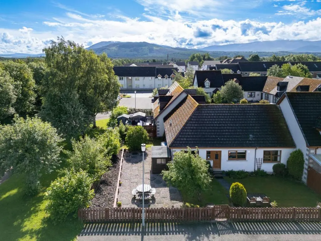 an aerial view of a house at Holiday Home Braeriach by Interhome in Aviemore