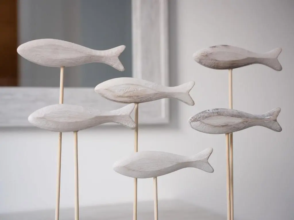 a group of fish on sticks in a room at Apartment Harbour Nights 4 by Interhome in Lossiemouth