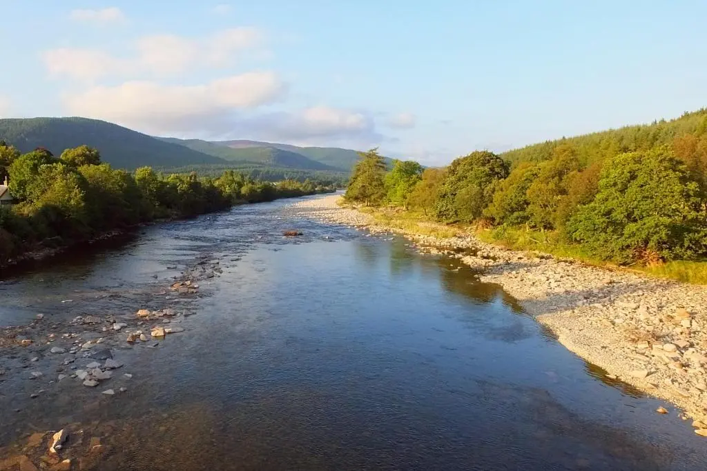 a view of a river from a bridge at The Gordon Guest House in Ballater