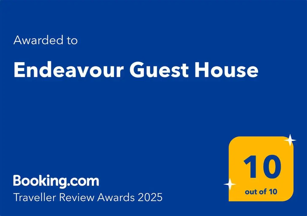 a screenshot of a guest house with the text awarded to endeavour guest house at Endeavour Guest House in Aberdeen