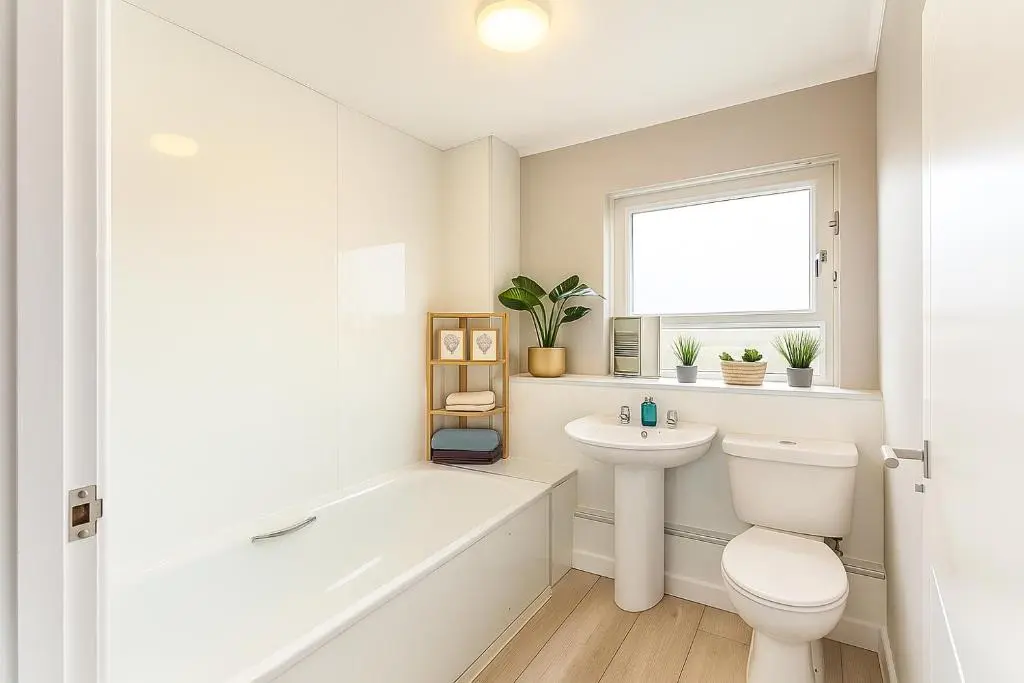 a white bathroom with a toilet and a sink at Cosy Laurel Nest Near Loch Ness in Inverness