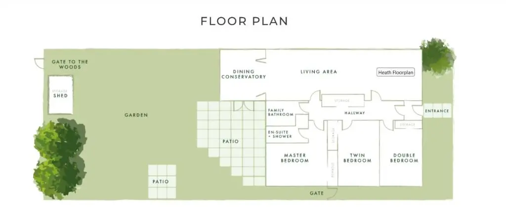 a floor plan of the proposed floor plan for a house at Heath Cottage, Tranquil Cottage by the Woods in Boat of Garten