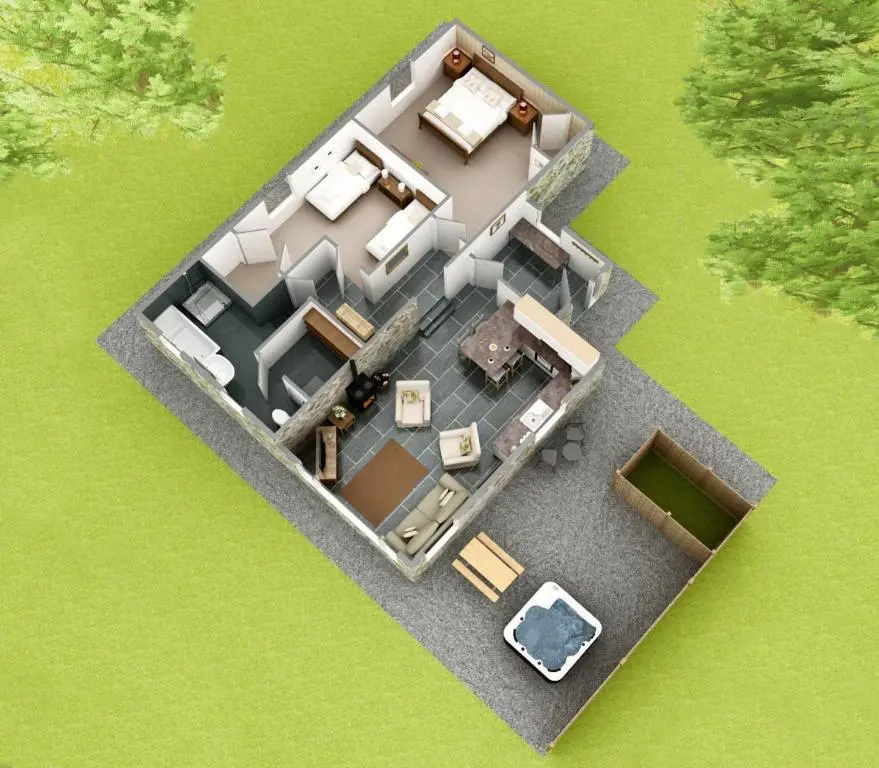 a rendering of a floor plan of a house at Smiddy Cottage in Glenshee