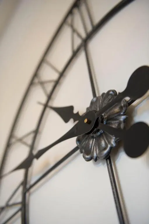 a close up of a clock with scissors on it at Springfield guest house in Tain