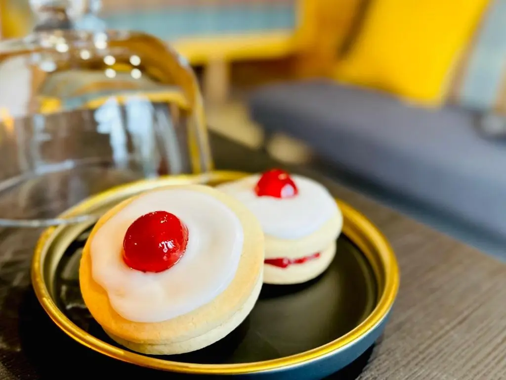 two pastries on a plate on a table at Brora Escapes in Brora