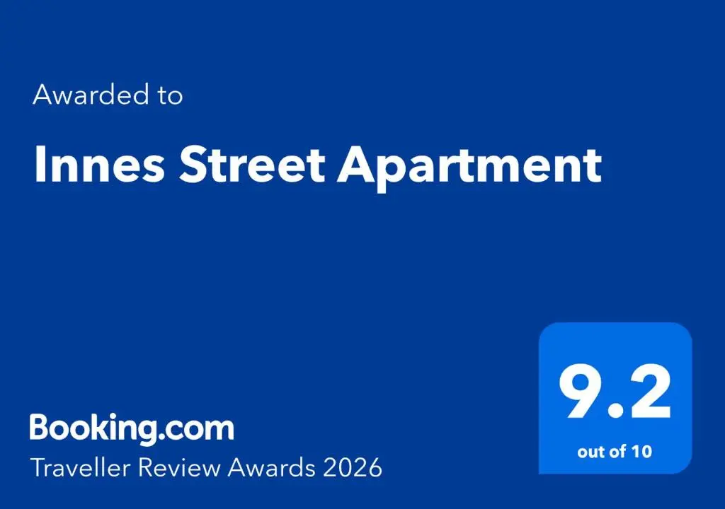 a blue sign with the words lines street appointment at Innes Street Apartment in Inverness