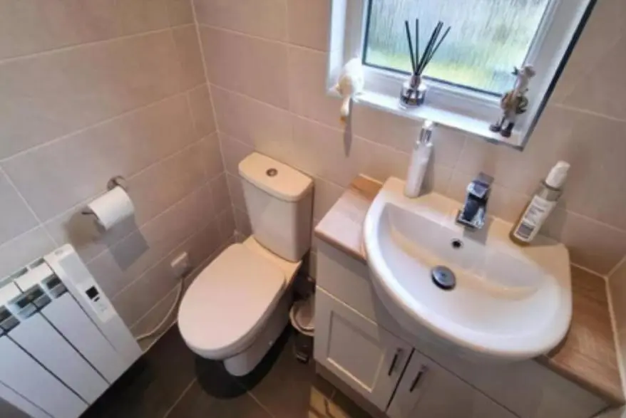 a bathroom with a white toilet and a sink at 6 Carn Dearg House in Aviemore