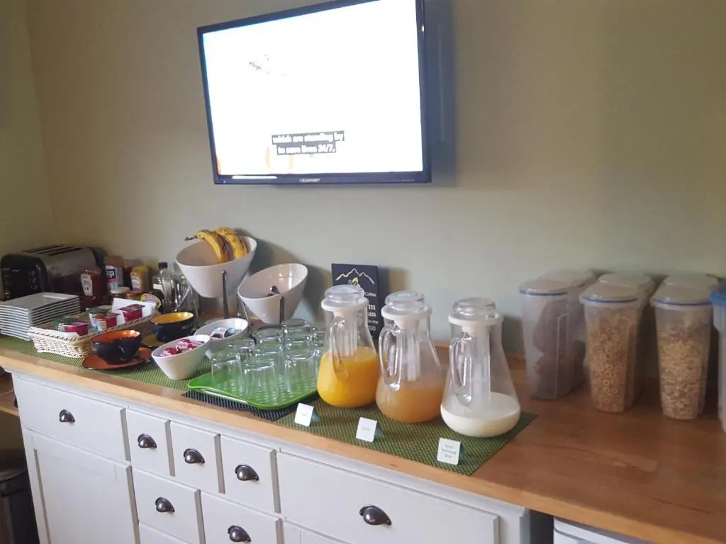 a counter with jars of eggs and other ingredients at Carn Mhor Bed and Breakfast in Aviemore