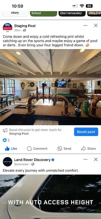a page of a website with an image of a gym at The Staging Post in Aberdeen