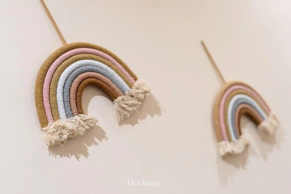 two colored ropes hanging on a wall at The Steading Family Friendly Getaway in Peterhead