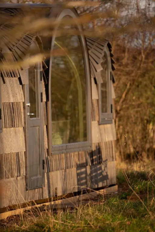 an old window and door of a house at Boath Cabin in Auldearn
