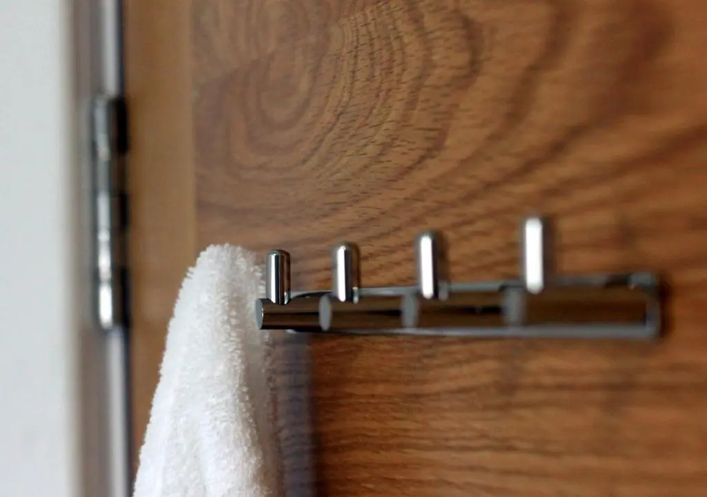 a close up of a door with a towel at Ventoux in Aviemore