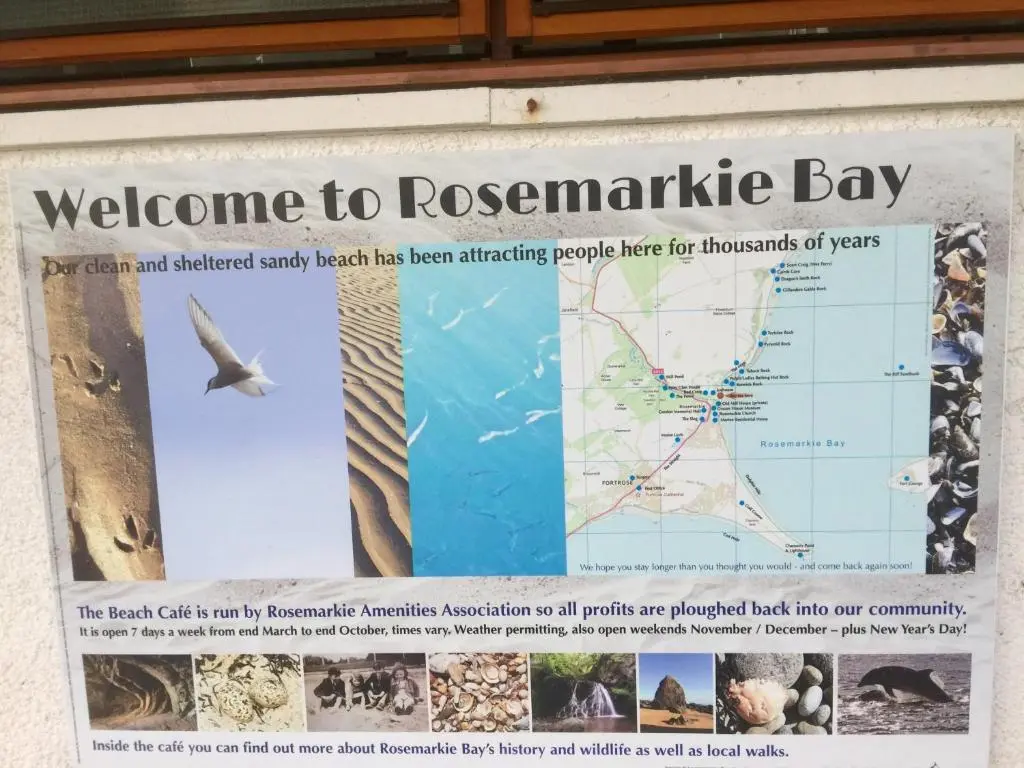 a sign on a wall with a map at Tigh Na Mara Guest House Rosemarkie- breakfast optional in Rosemarkie