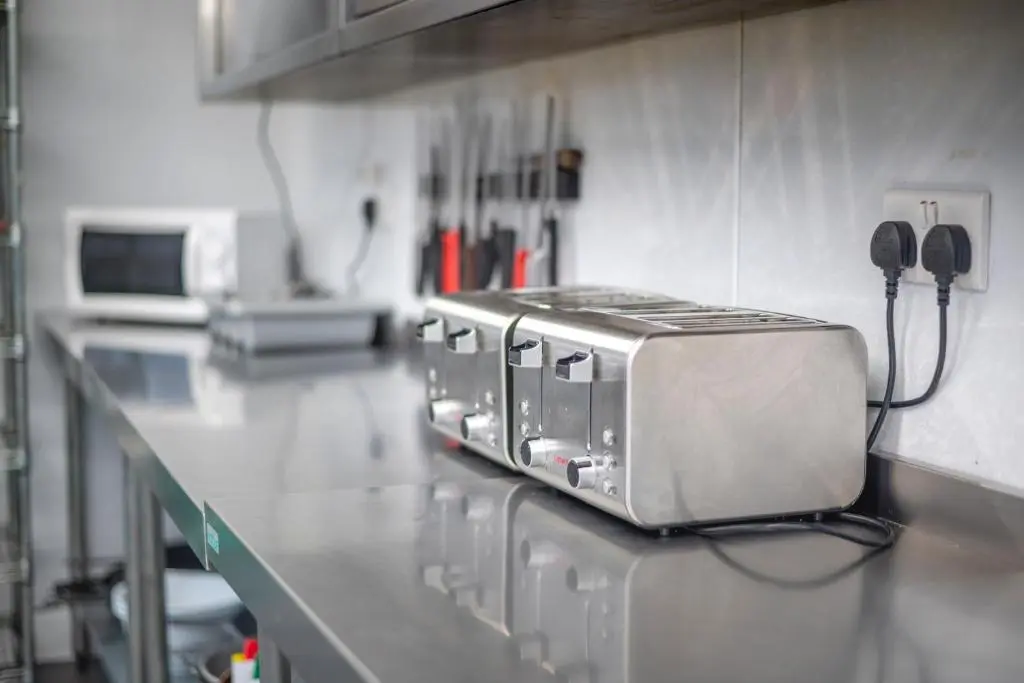 a toaster on a counter in a kitchen at Aviemore Youth Hostel in Aviemore