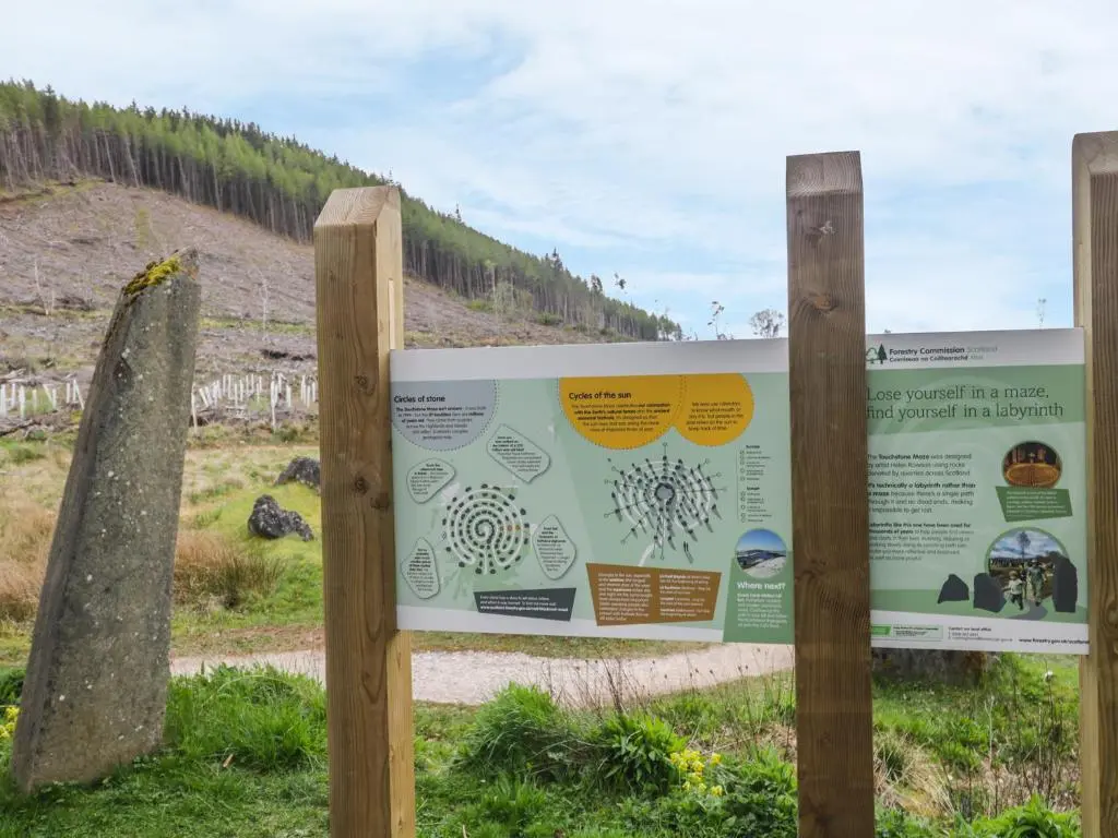 a sign on the side of a hill at Otter Lodge in Strathpeffer