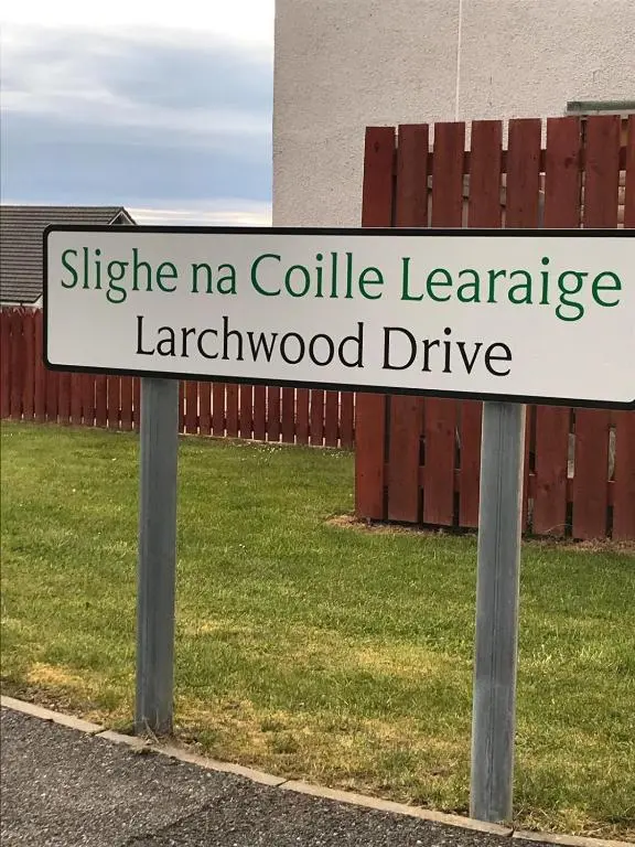 a sign that reads slipkie n collleleleleleleleiane at 41 Larchwood Drive Holiday Home in Inverness