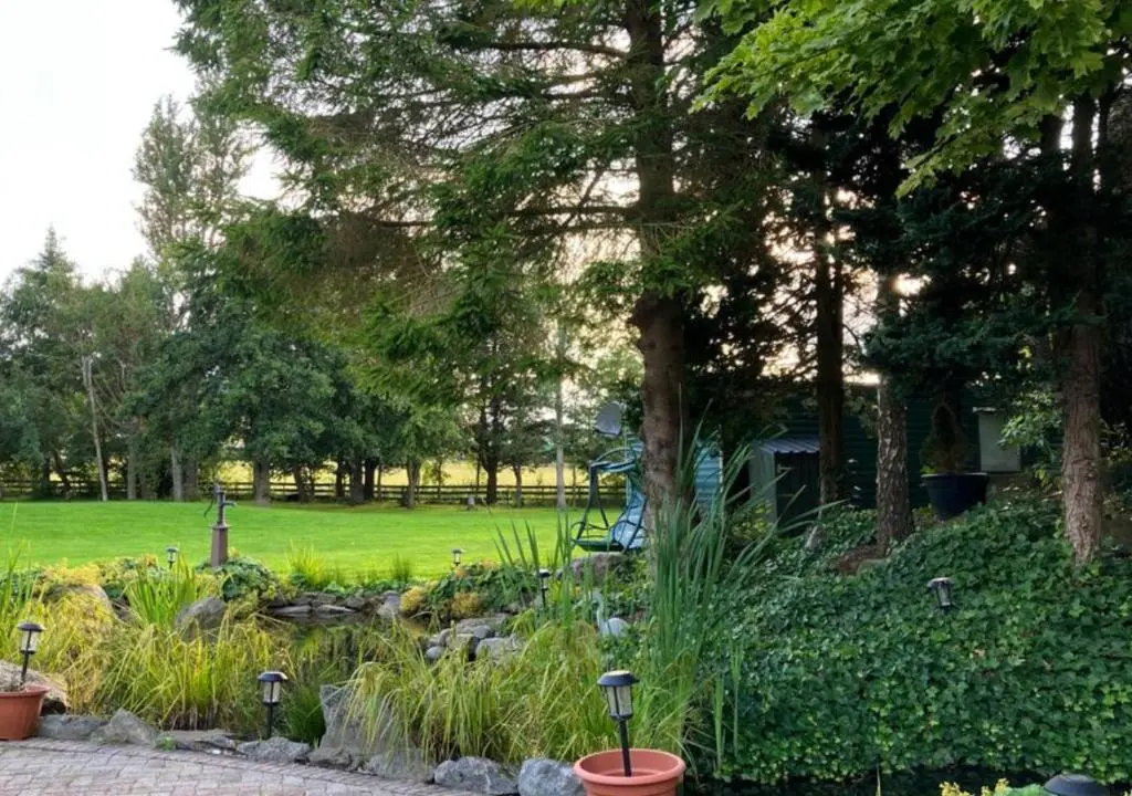 a garden with plants and trees in a park at Stunning 7 Bedroom Bungalow Alford Aberdeenshire in Alford