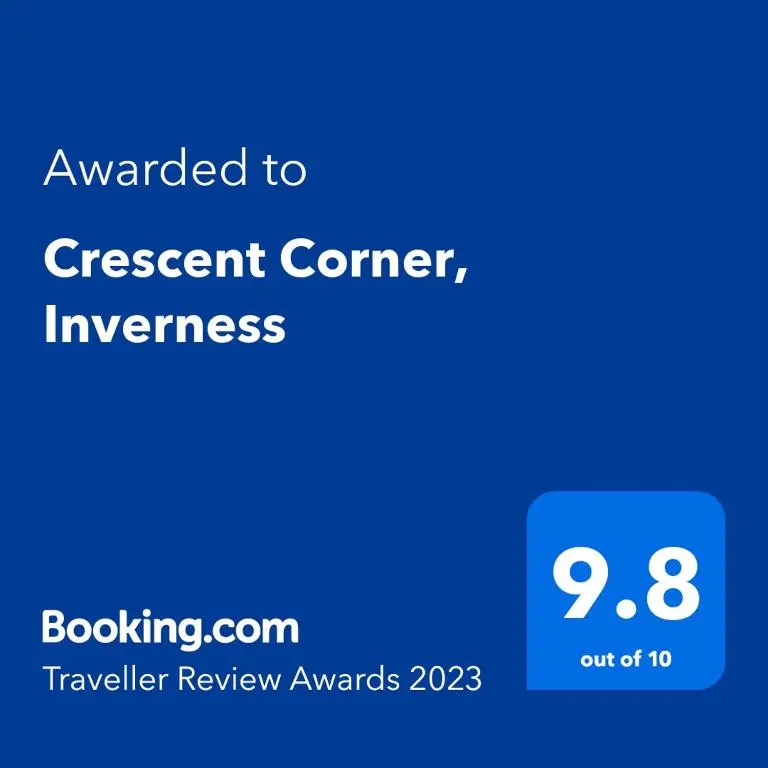 a blue phone screen with the text awarded to present corner interest at Crescent Corner, Inverness in Inverness
