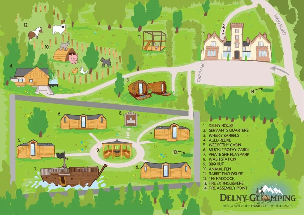a map of a play yard with houses at The Auld Reekie in Barbaraville