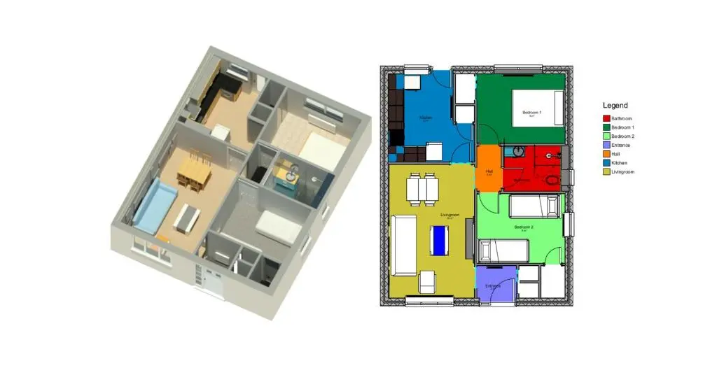 a floor plan and a plan of a house at Blarmore Apartment Inverness in Inverness