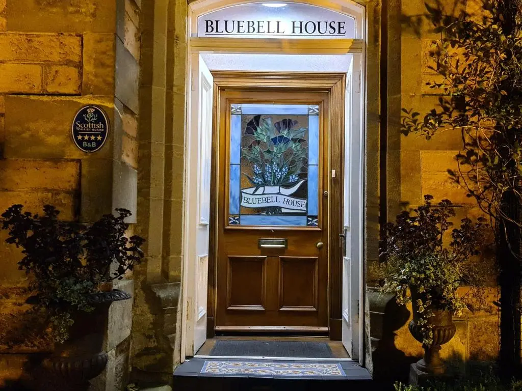 a door to a building with a bluebell house at Bluebell House in Inverness