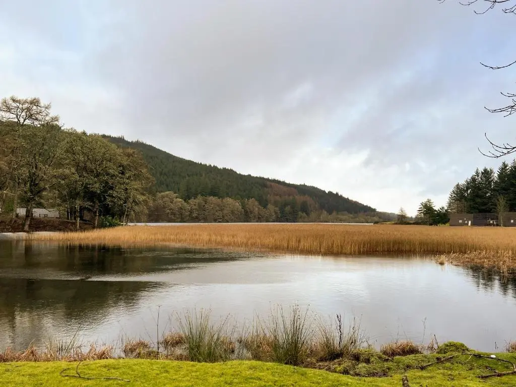 a large body of water with a mountain in the background at Oich View - Uk37554 in Kilfinnan