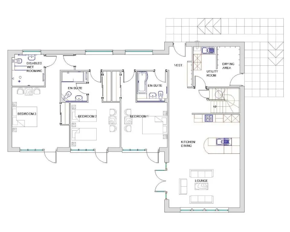 a floor plan of a house at Clovenstone Lodges in Inverurie
