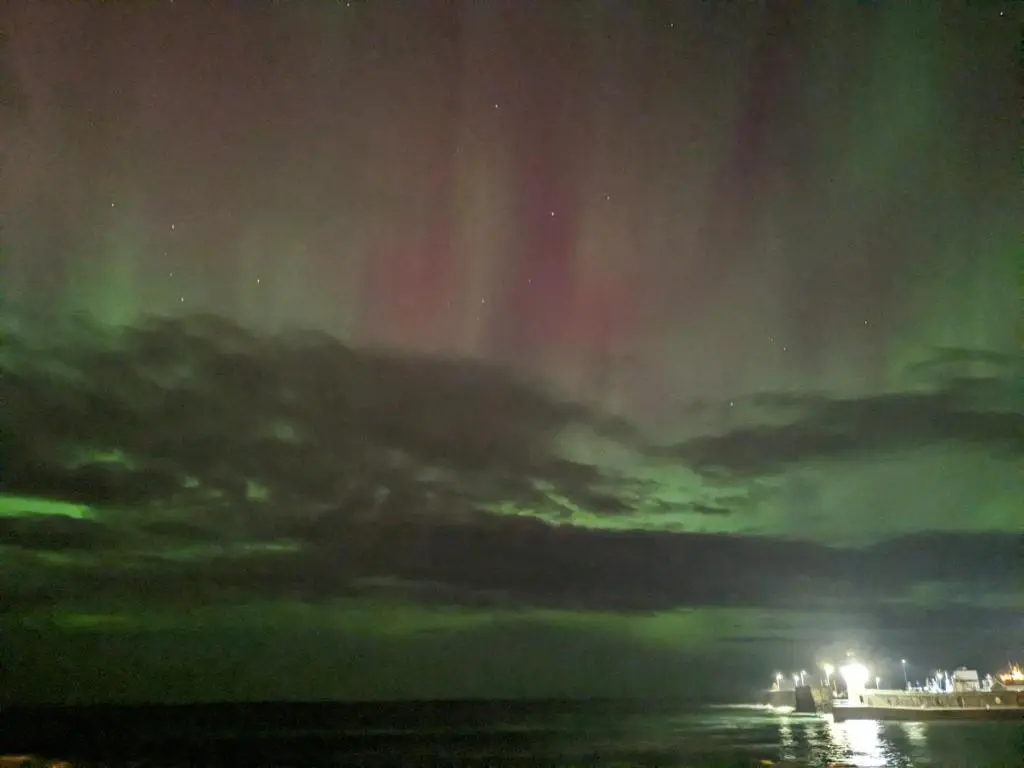 an image of the northern lights in the sky at Braeview Studio in Macduff