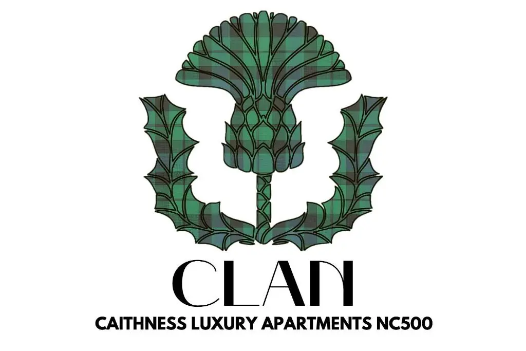 an illustration of the clair congress luxury apartments logo at The Forge by Caithness Luxury Apartments NC500 - Elegant Luxury Apartment with Bike store - Sleeps 4 in Wick