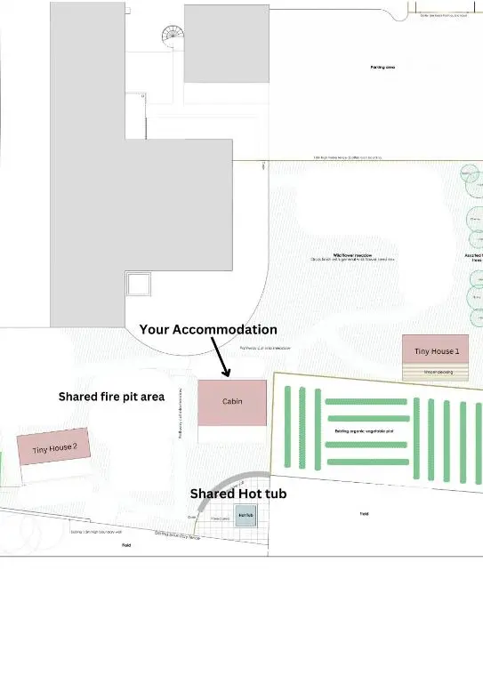 a schematic diagram of the proposed redevelopment of a building at Alba - Charming boutique forest view cabin with hot tub in Ballater in Ballater