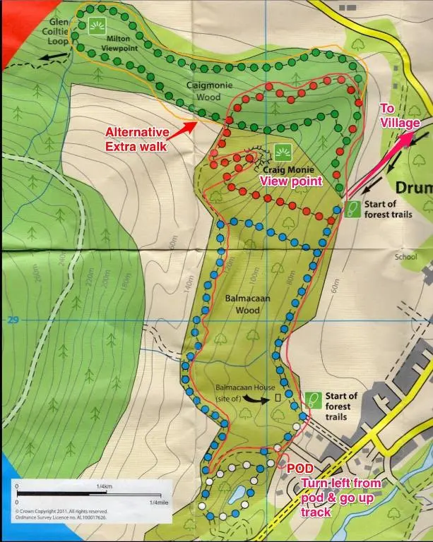 a map of the allegheny extra walk at Loch Ness Woodland Pods in Drumnadrochit