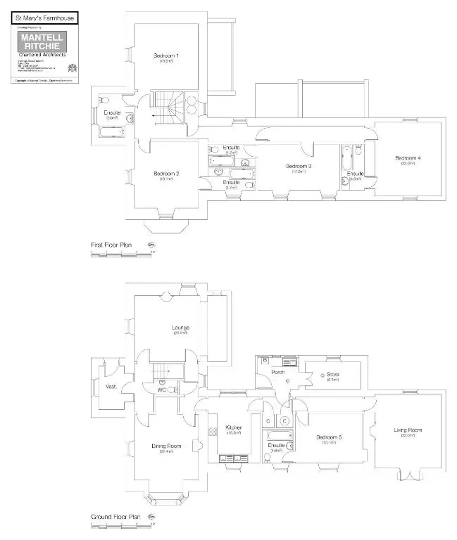 a floor plan of a house at St Marys Farmhouse - Traditional Country Farmhouse with Open Fire in Fochabers