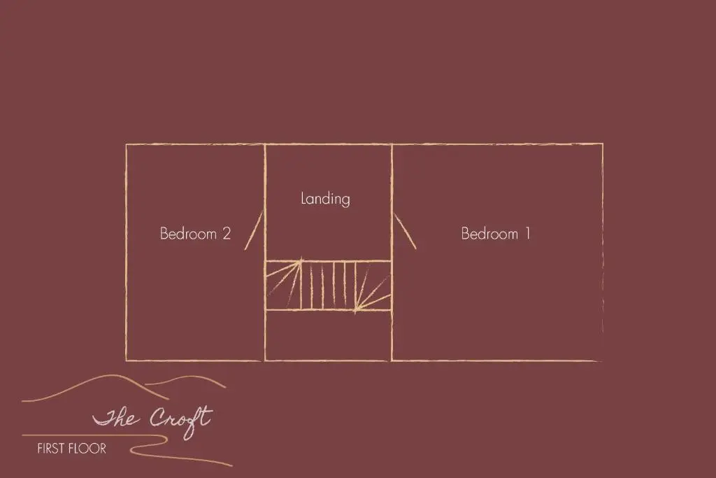 a drawing of a room with a window at The Croft Cottage - near Aviemore in Aviemore