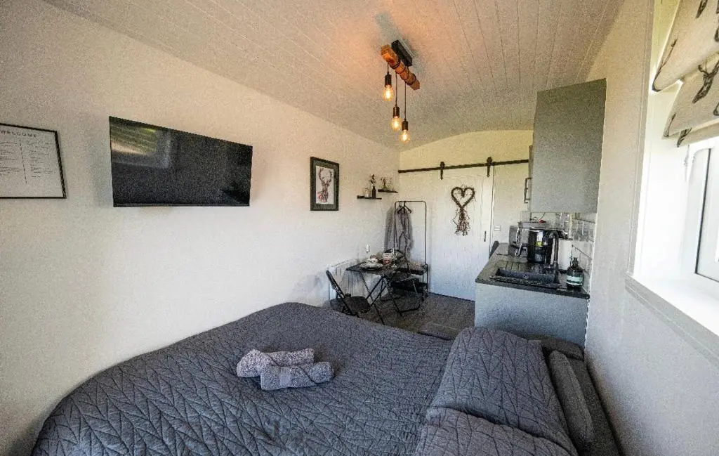 a bedroom with a bed in a room at Farr North Lodge 1 By The Sea in Wick
