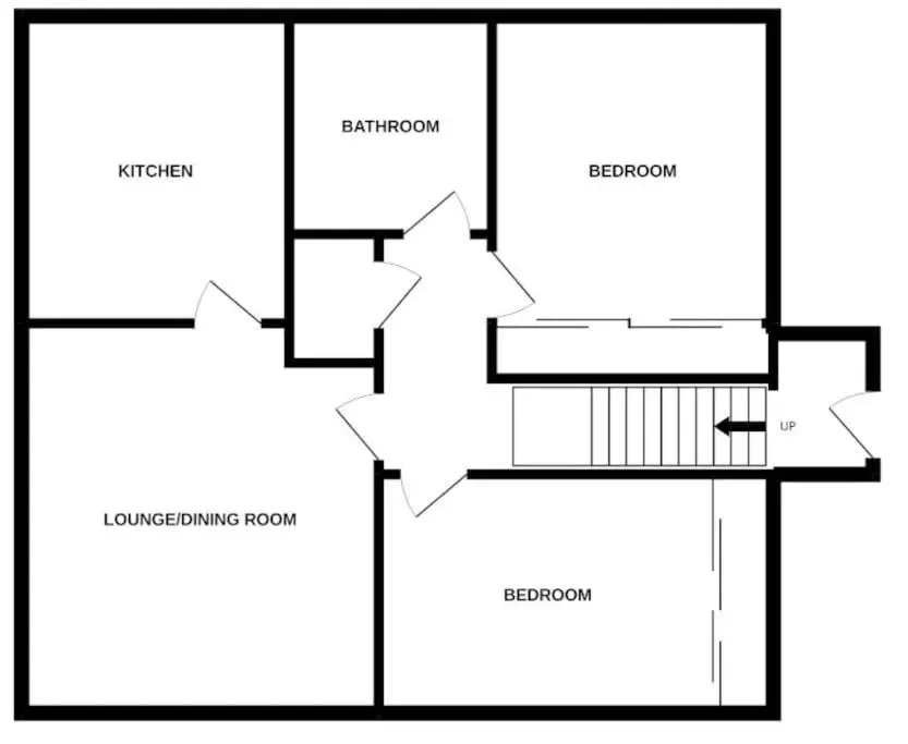 a black and white floor plan of a house at No. 9 in Inverness